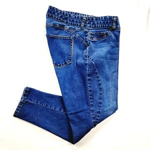 Womens Plus Size 22 Stretch Skinny Crop Ankle Denim Jeans